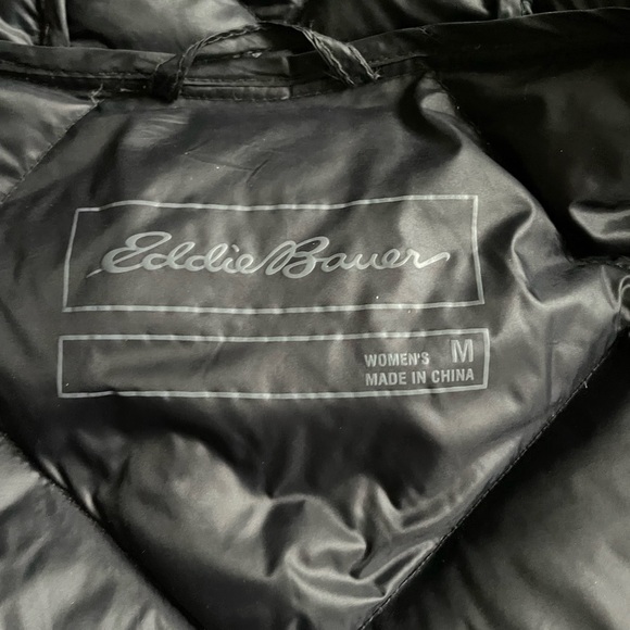 Eddie Bauer Black Cirruslite Skylighter Down Hoodie Jacket - Picture 8 of 11